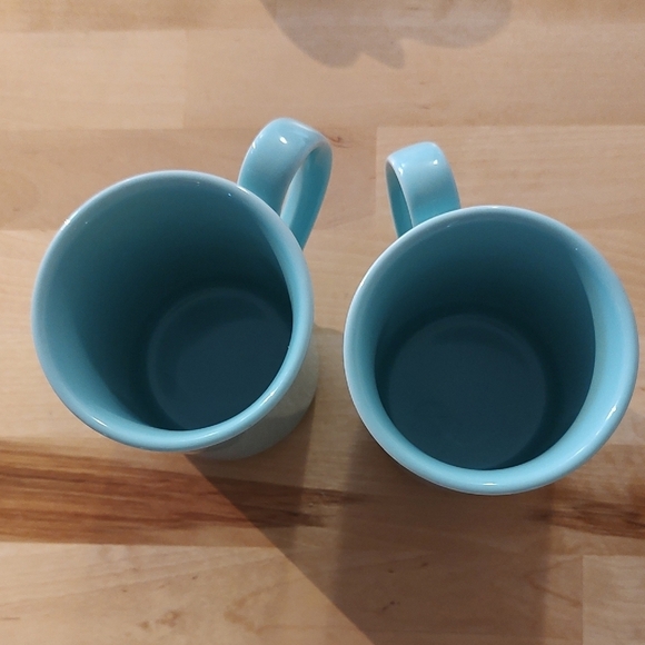 Vintage MCM Corning Aqua Ceramic Mugs Set of Two - Picture 3 of 6